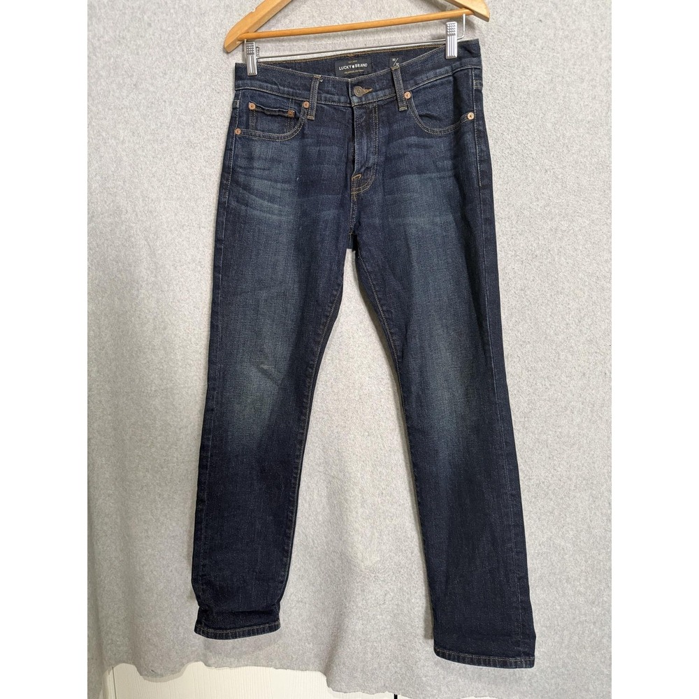 Lucky Brand Jeans Mens 30x30 Blue Dark Wash Classic Straight Leg Stretch Denim